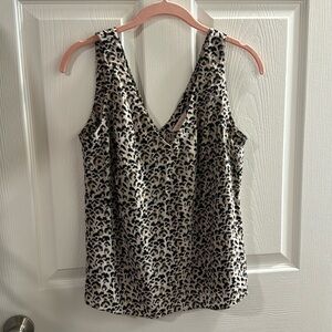 Rebecca Taylor Silk Top Sleeveless Blouse Cheetah Leopard Animal Print M
